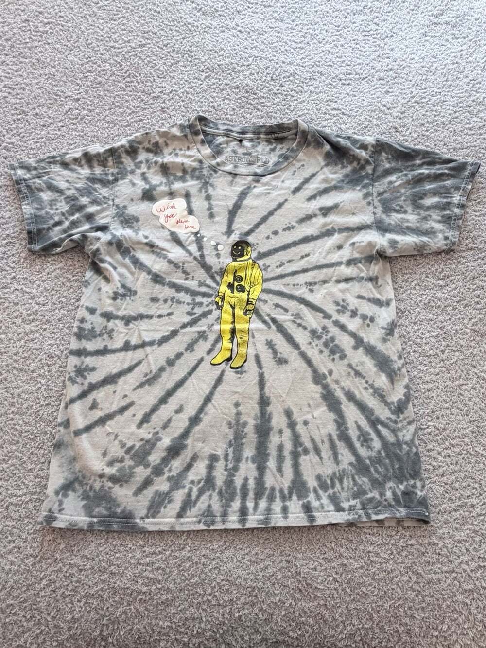 Travis Scott Astroworld Wish You Were Here Tie-Dye T-Shirt Size M